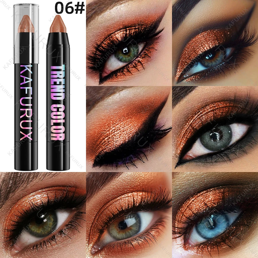 1PC Metallic Glitter Eyeshadow Pencil Waterproof Pearlescent Nude Eye Shadow Green Blue Brown Makeup Gift Eye Pen Cosemtic