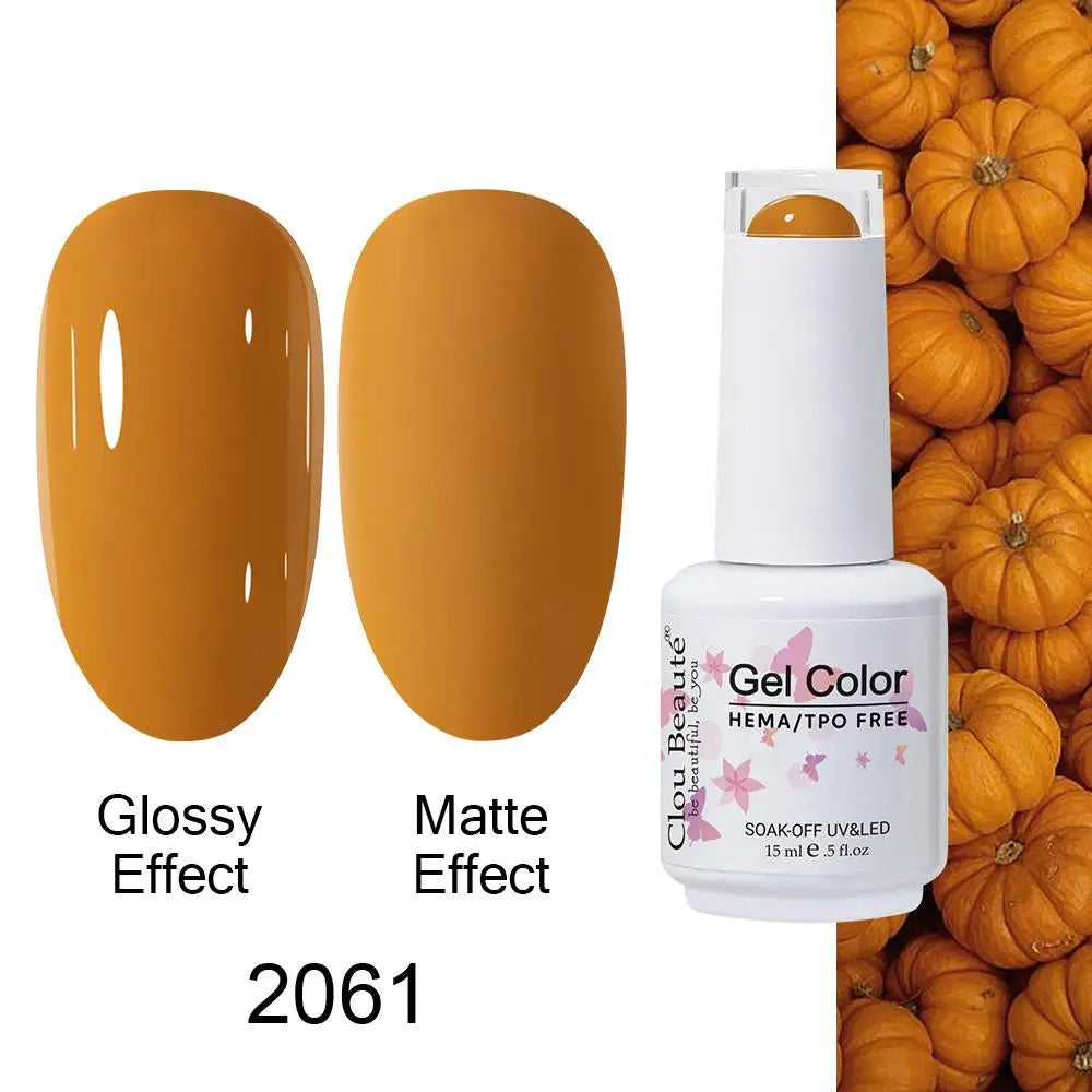 Clou Beaute Gel Nail Polish Neon Brown Royal Blue Red Green Pastal Nude Nail Art Varnishes Gel Lacquer Top Coat UV Gel Nail