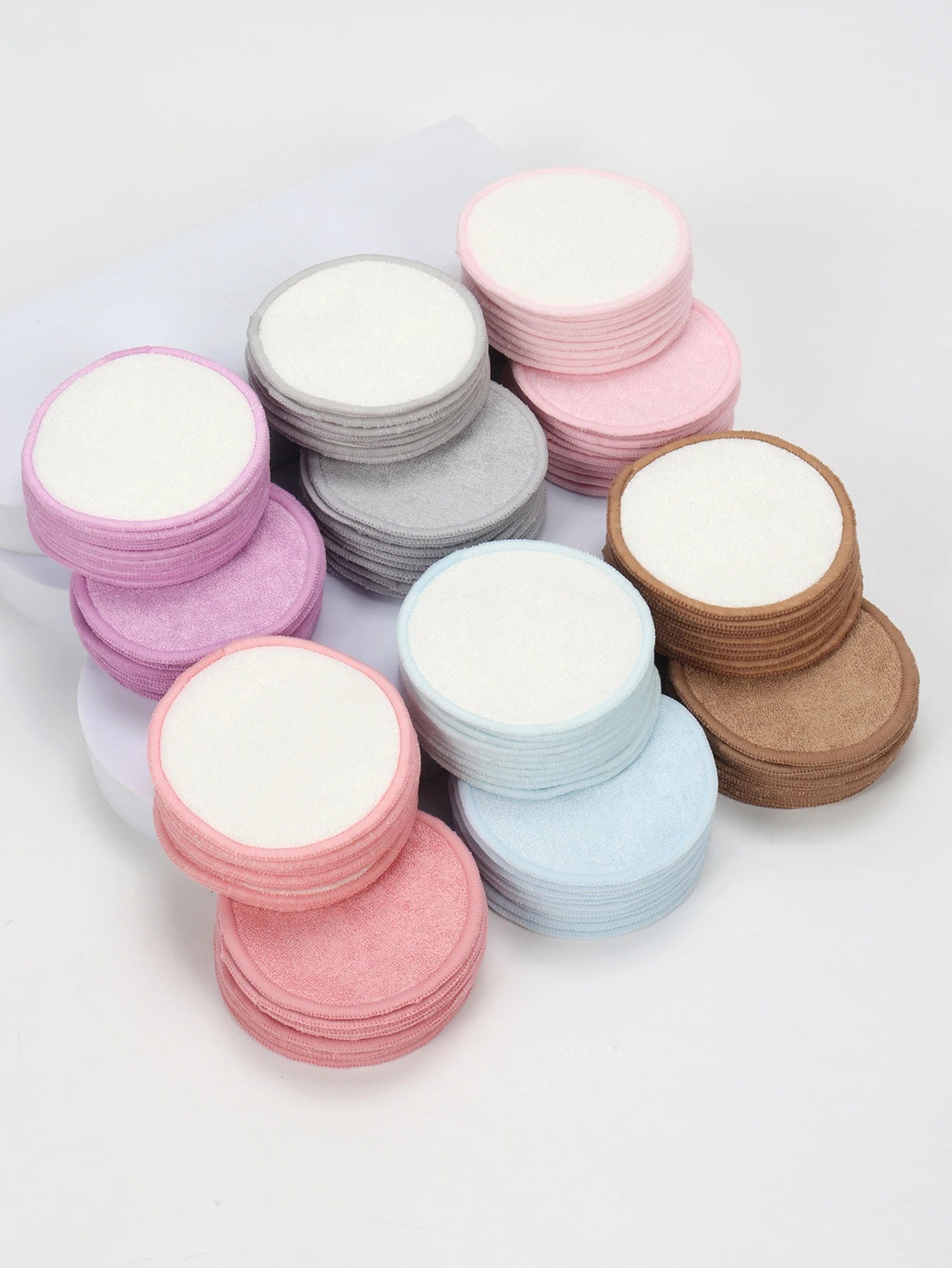 Double Round Makeup Remover Pads 20Pcs + Cleaning Mesh Bag, Machine Washable, Reusable, Suitable for All Skin Types