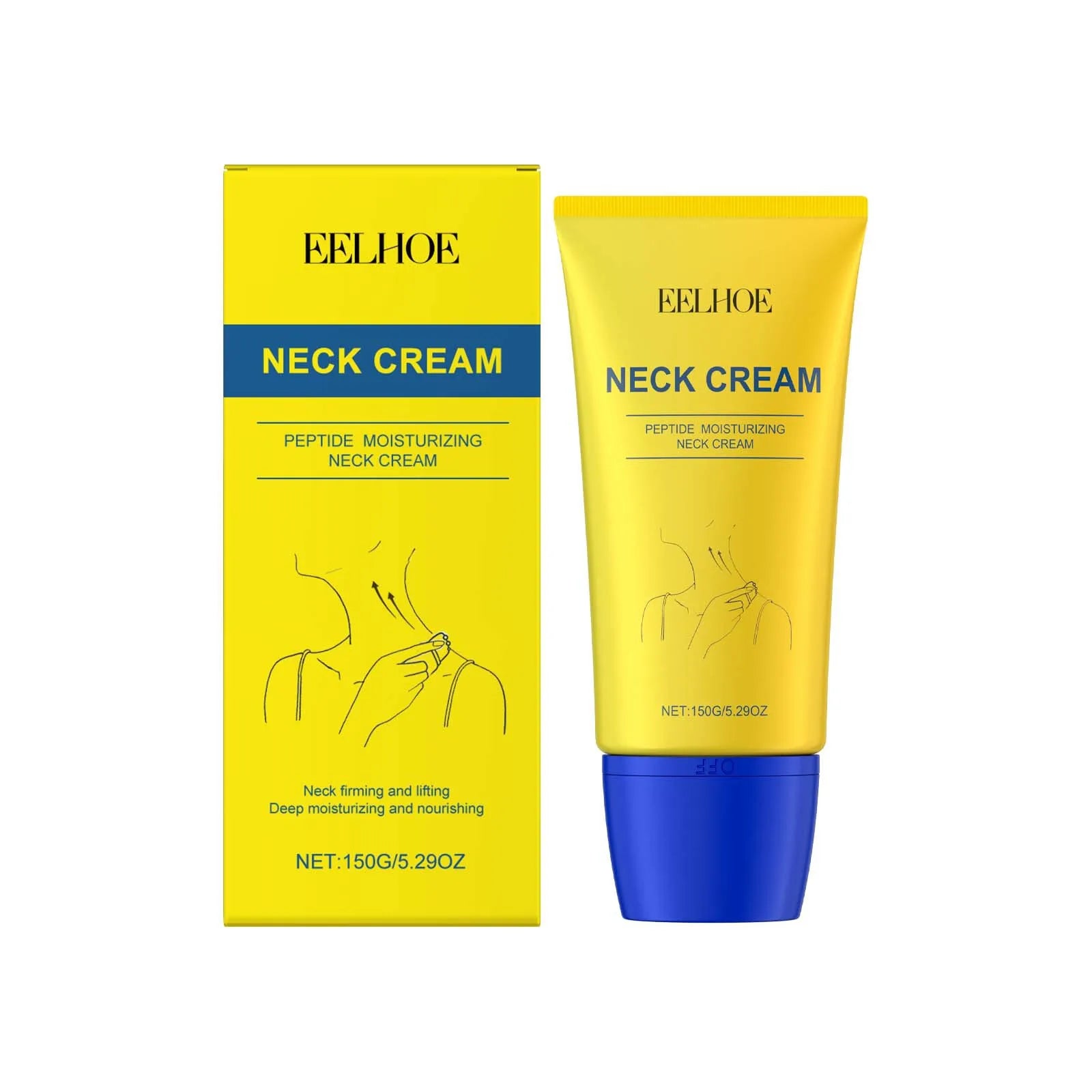 Eelhoe Neck Tightening Cream Firming Moisturizing Fade Fine Line Brighten Smooth for Turkey Dark Skin Nourishing Neck Cream 150g