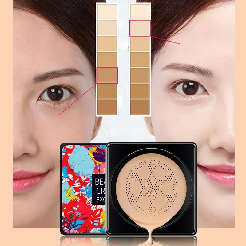 BB Cream Mushroom Head Air Cushion Powder Puff Moisturizing Brightening Foundation Concealer CC Cream Base Makeup Cosmetics Gift