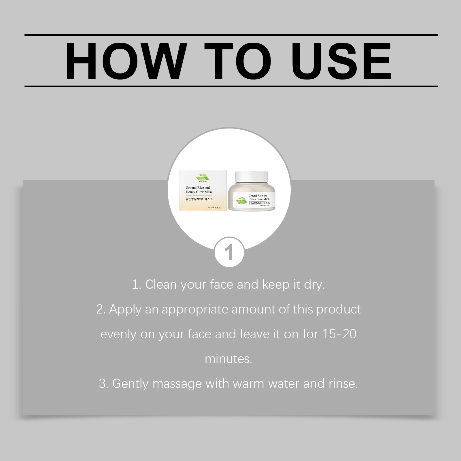 Rice & Honey Mask: Gentle Hydrating, Moisturizing & Exfoliating Leave-On Clay Mask for Facial Care