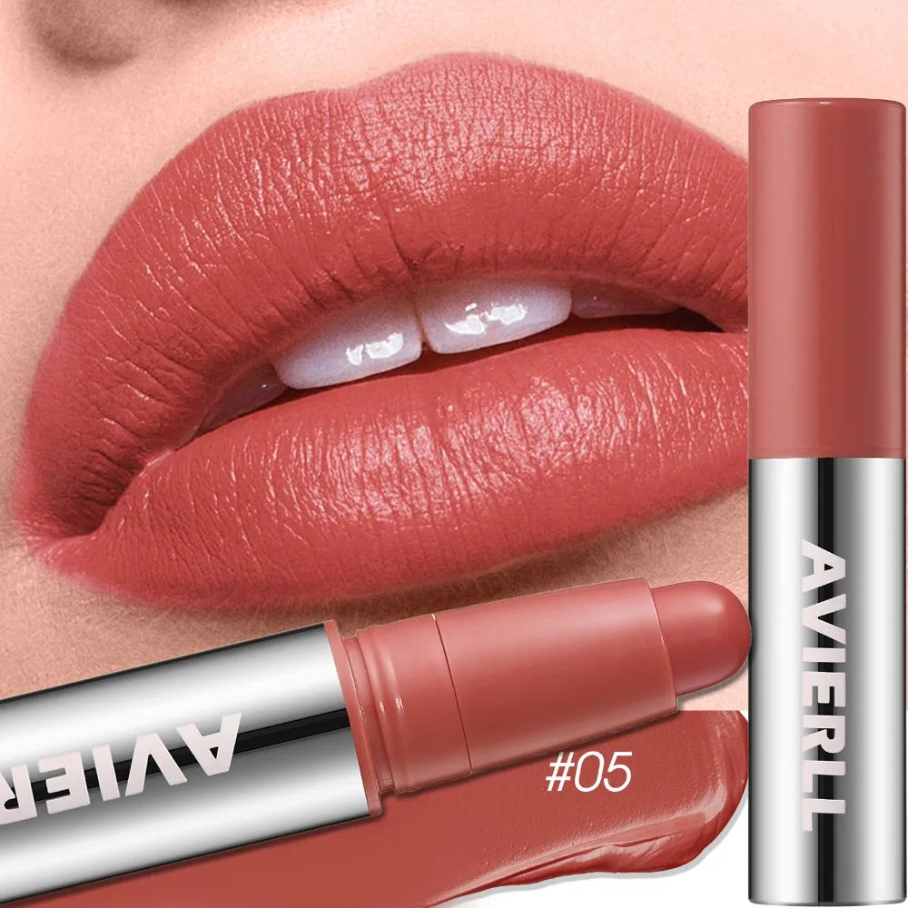 Smooth Matte Lipstick - Long-Lasting, Moisturizing, and Easy to Apply Lip Glaze with Rotating Pen Design - Waterproof Lip Makeup