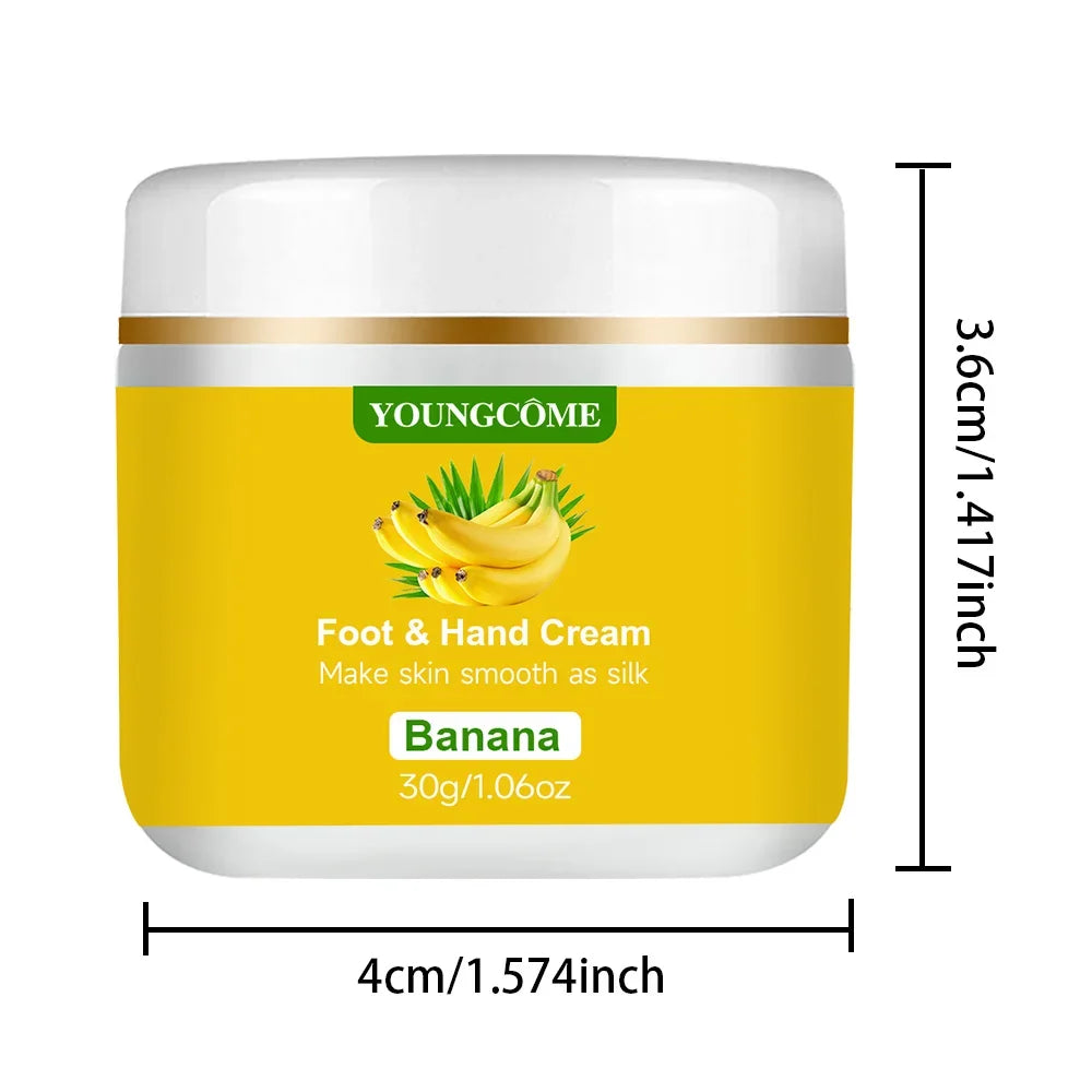  YOUNGCOME Banana Hand and Foot Care Cream Anti Drying Feet Heel Cracking Repair  Exfoliation Dead Skin Soften Moisturizing