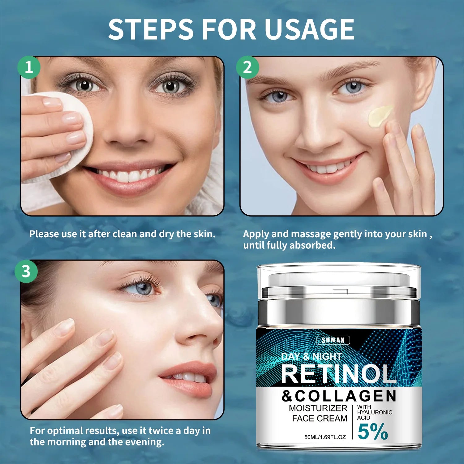 Retinol Improve Wrinkle Face Cream Collagen Lighten Firming Fine Lines Brightening Nourishing Moisturizer Beauty Skin Care 50ml