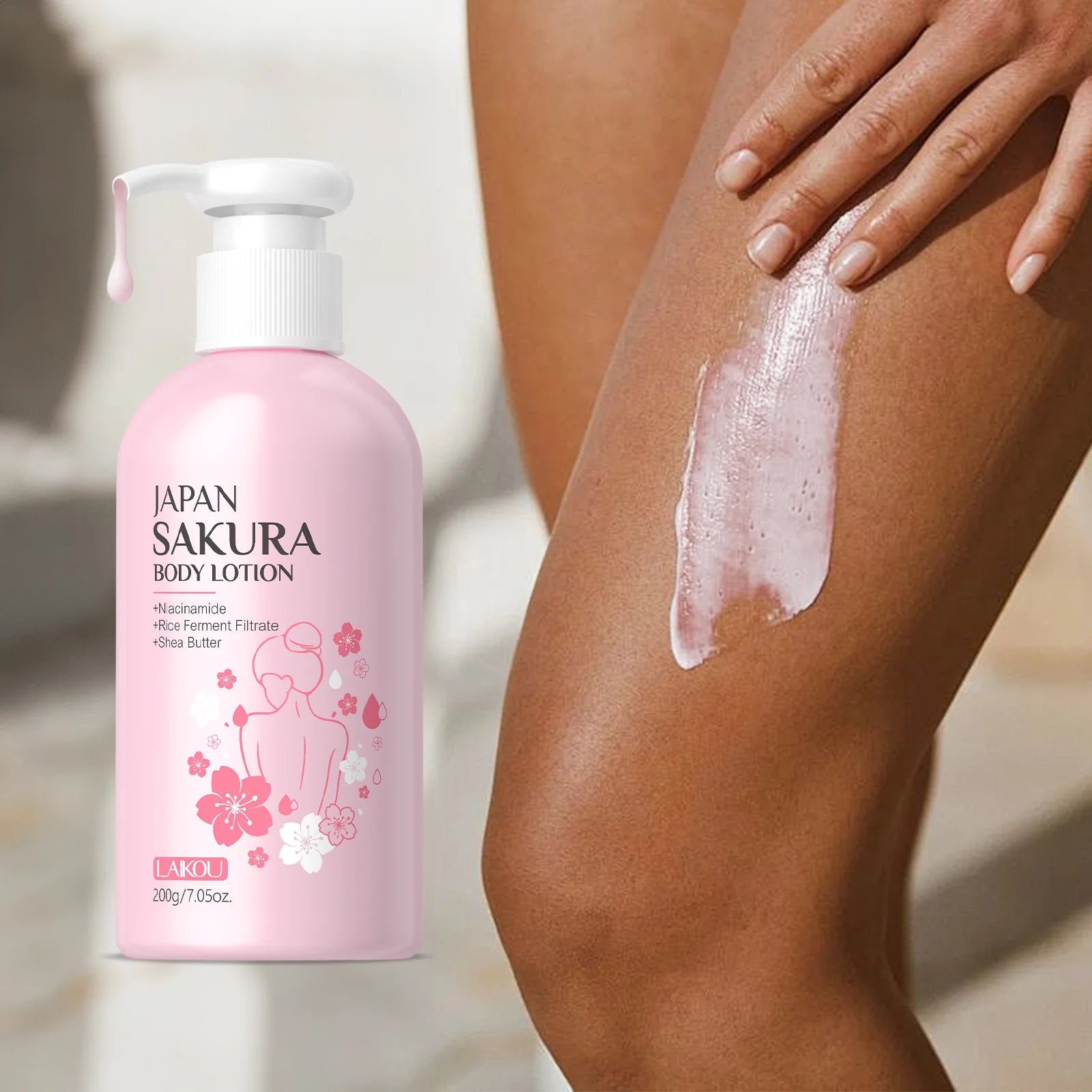 Laikou Cherry Blossom Body Lotion Moisturizing & Repairing  Winter Chapped Skin Care Moisturizing Without Greasiness 200g/120g