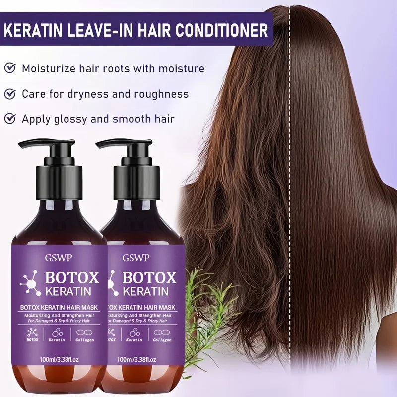 GSWP Botox Keratin Hair Mask. Moisturizing and Strengthening Effects for Damaged, Dry Hair, Reduces Frizz, Split Ends. 100/200ML