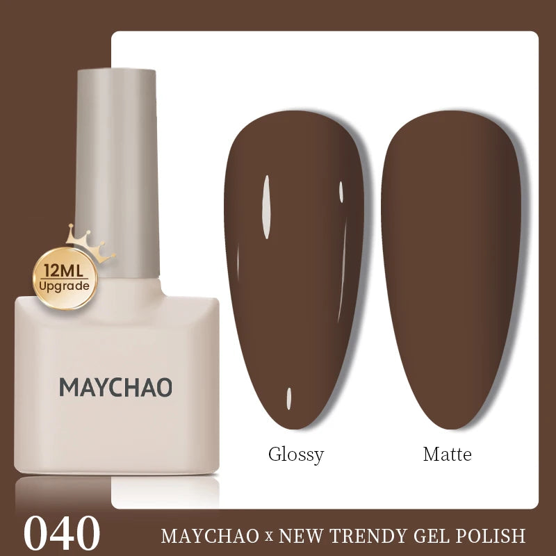 MAYCHAO 12ml Gel Nail Polish Set Professional Salon Nail Art Gels Varnish UV LED Semi Permanent Nail Lacquer Nail Supplies
