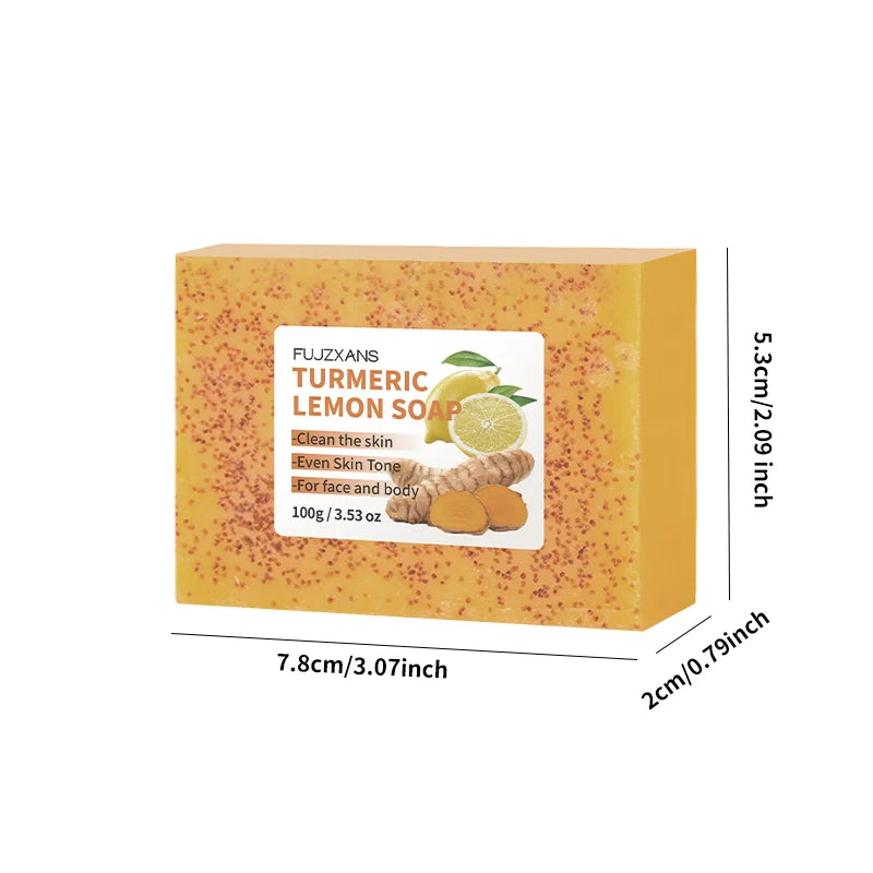Lemon Turmeric Kojic Acid Soap 100g Brightening Skin Care Natural Whitening Beauty Bar for Facial Cleaning And Body Hygiene