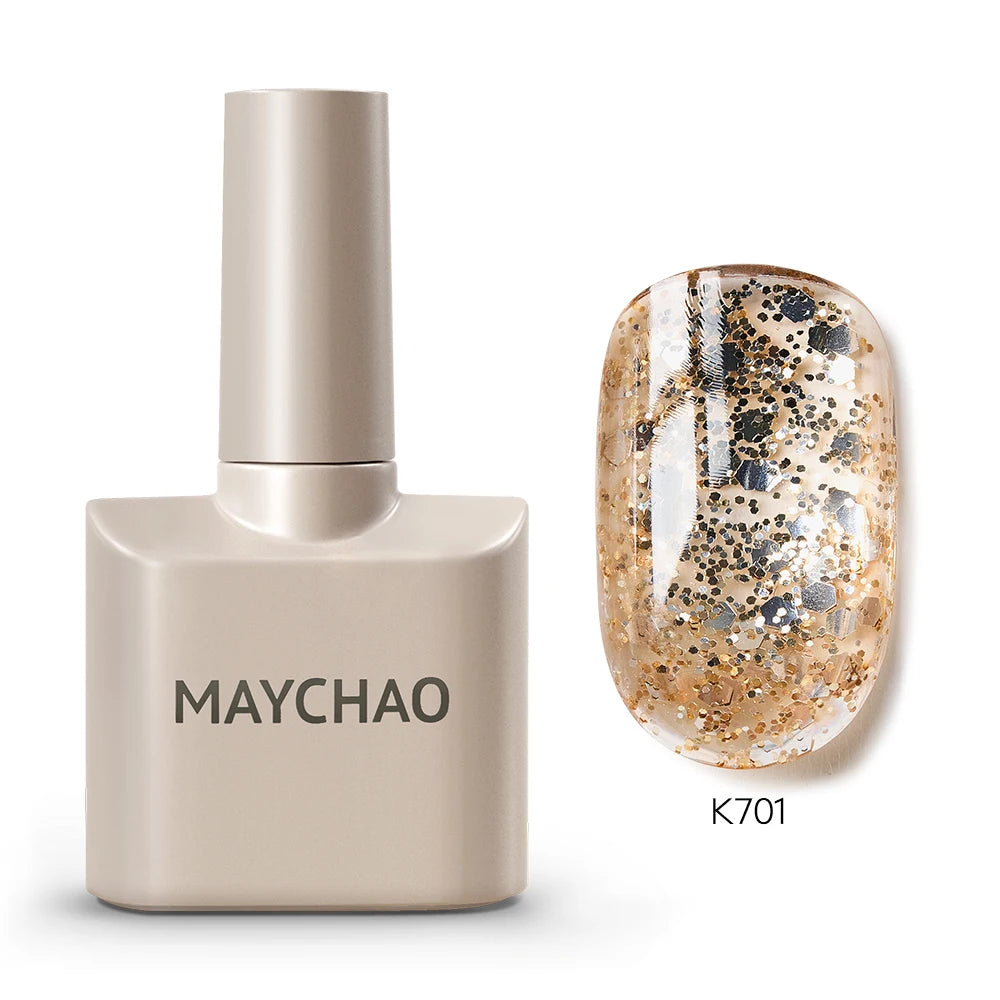 MAYCHAO Cherry Red Gel Nail Polish 12ml Glossy Semi Permanent Soak Off UV LED Frosted Gel Nails Base Painting Varnish