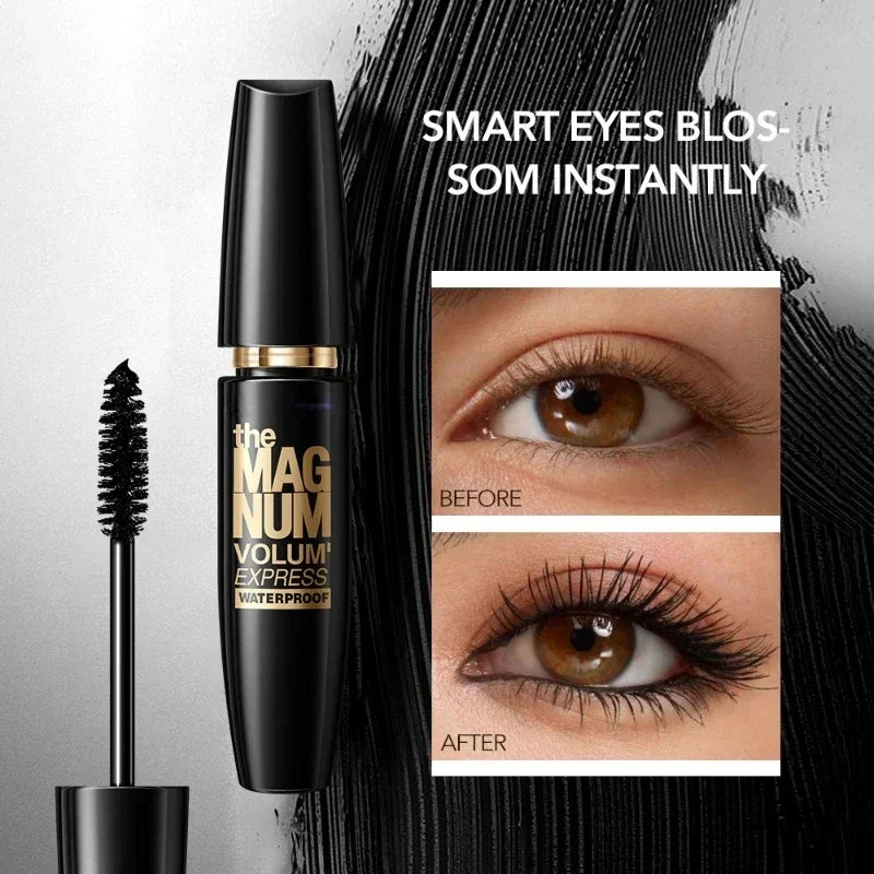 4D Black Mascara Thickening Lengthening Curling Waterproof Liquid Fiber Mascara Lasting Black Content and Non-caking Prolonged