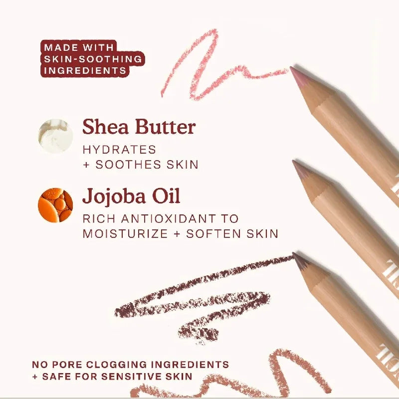 Face Secret 3pcs/Set Coffee Tones Beige Matte Lip Liner Waterproof,Long-Lasting, Velvet Smooth Natural Soft Pencil Lipstick