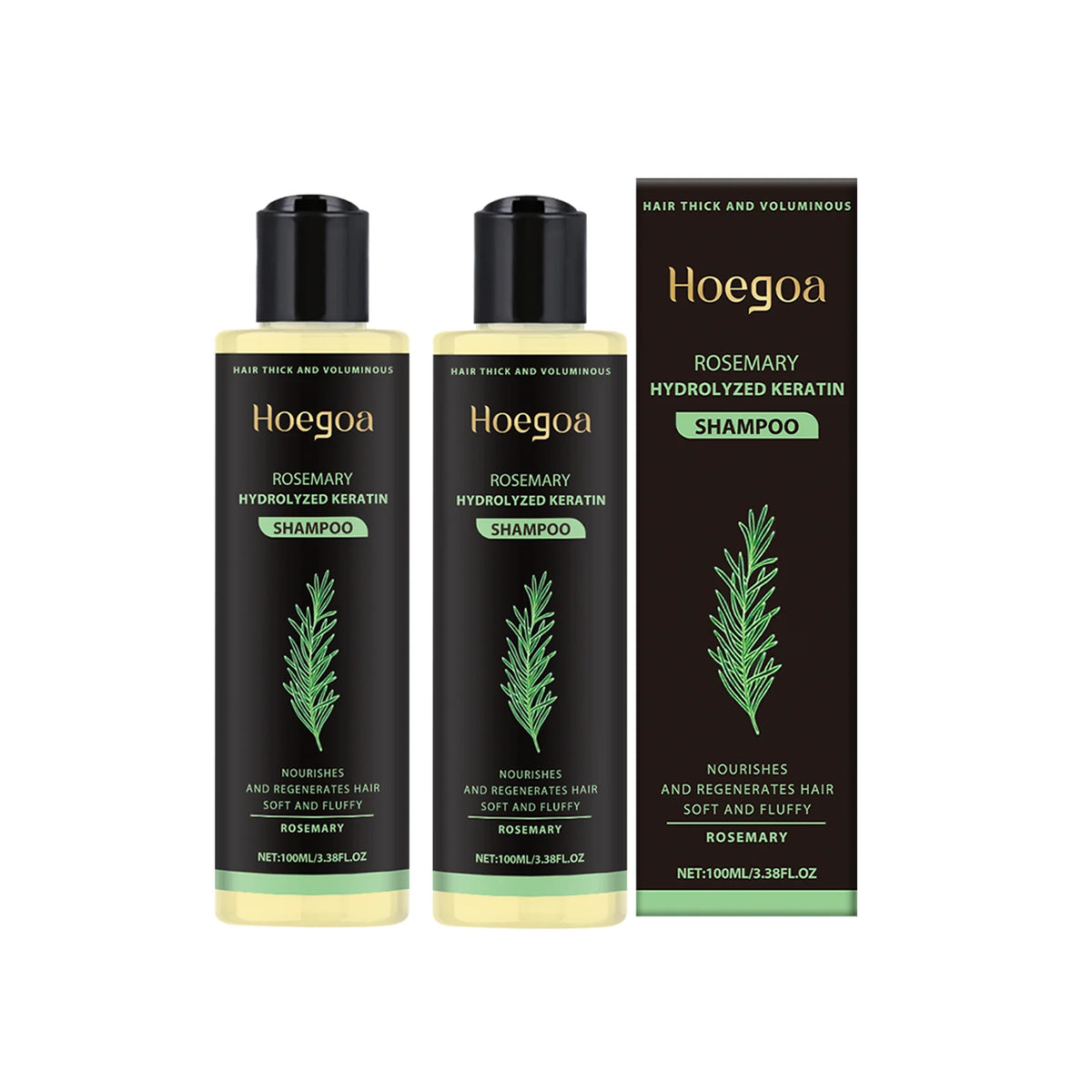 Hoegoa Rosemary Hair Shampoo Volumizing and Thickening Strengthening and Oil Control Nourishes and Repairs Hair Oil Adds Volume