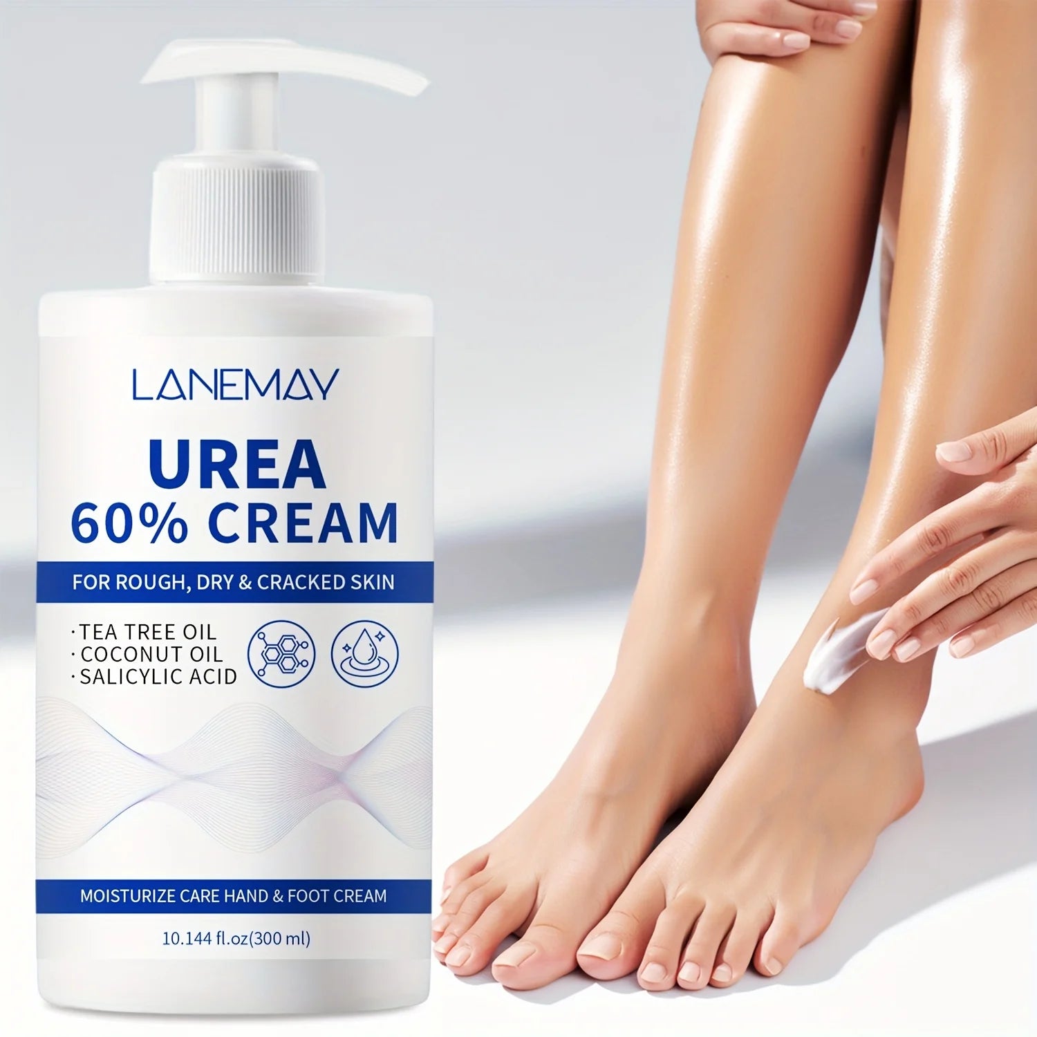 Urea 60% Cream for Hands & Feet - Intense Hydration, Tea Tree Oil & Salicylic Acid Formula, Paraben-Free for All Skin Types