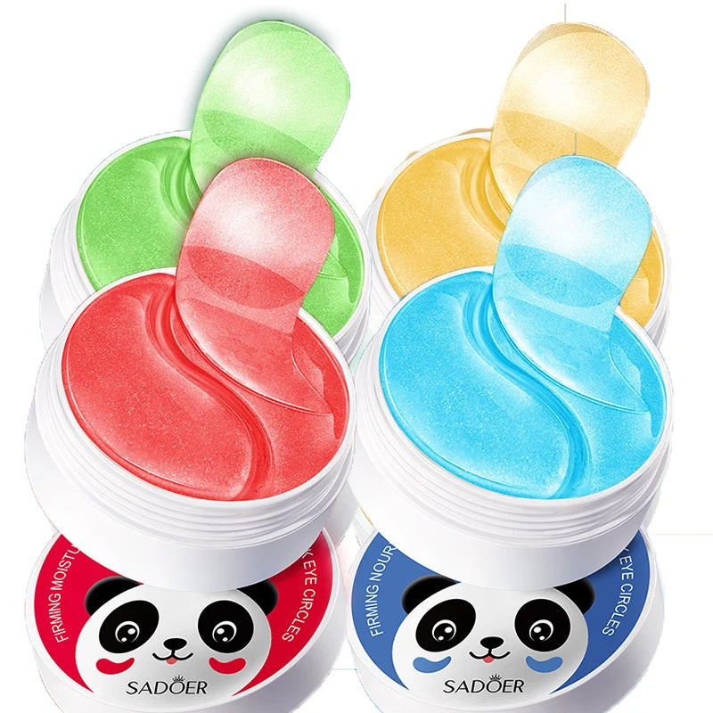 240pcs=120pairs Eye Patches Hyaluron Acid & Gold & Seaweed & Cucumber Hydrating Milk Moisturizing Crystal Collagen Gel Eye Mask