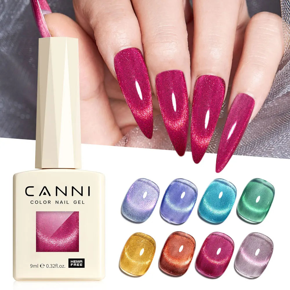 CANNI HEMA TPO FREE Gel Nail Polish Galaxy Cat Eye Gel Magnet Glitter Diamond Sparkle Gorgeous Color Soak Off UV LED Gel Lacquer