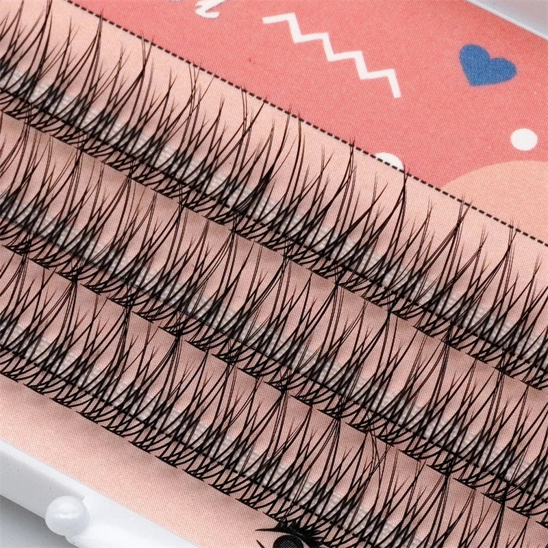 Anlinnet  Sandwich Eyelashes Professional Makeup Individual Lashes Cluster Natural Fluffy Eyelashes 10D Mink False Eyela