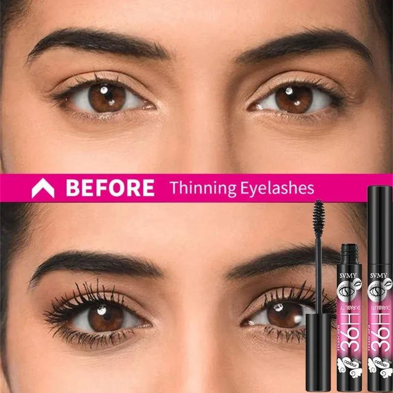 Fiber Mascara Black Thick Curly Lasting Waterproof Sweat-proof Lengthening Mascara Volumizing Natural Eye Lashe Extension Makeup