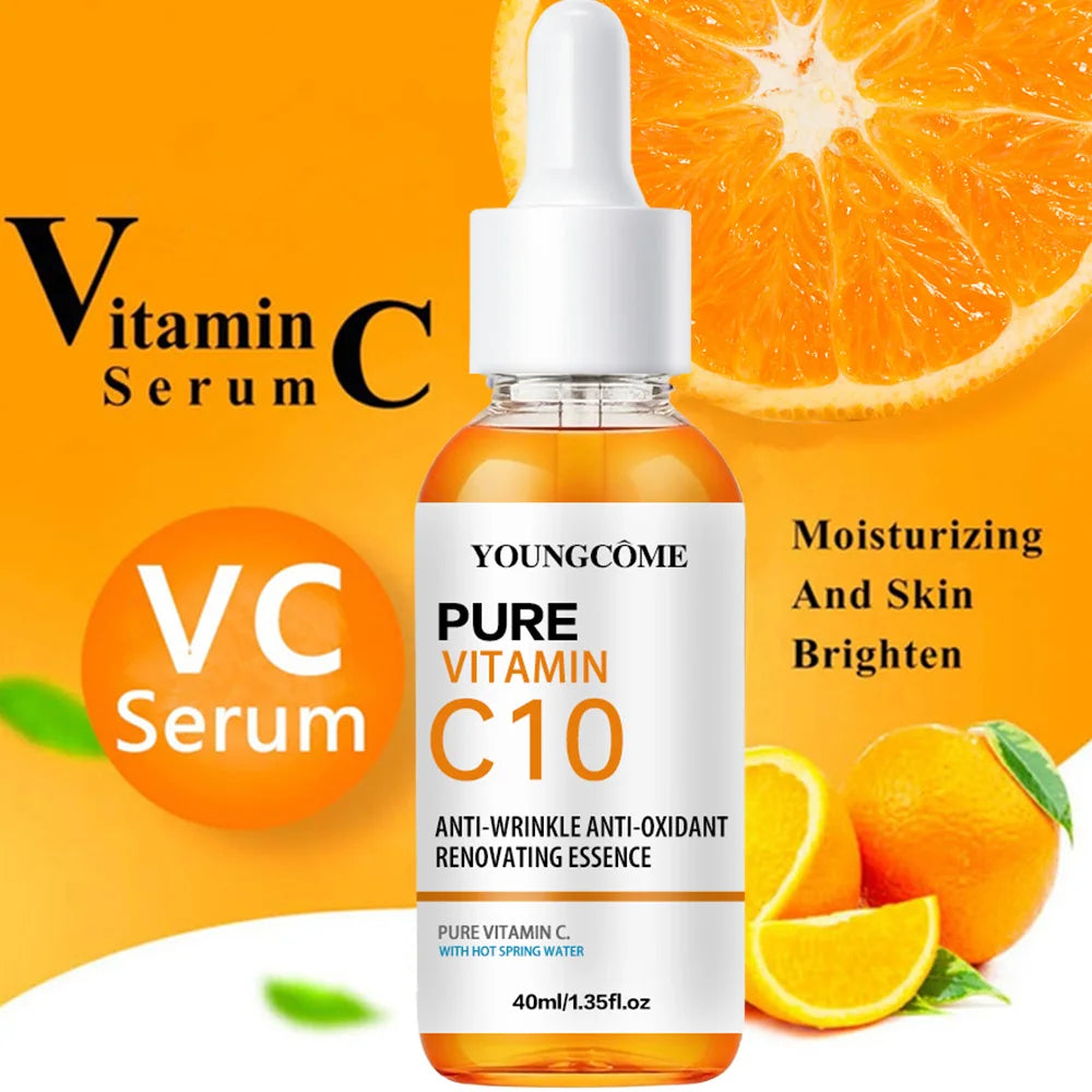 Vitamin C10 Whitening Serum Remove Freckles Dark Spots Face Essence Fade Melasma Melanin Brighten Repair Dull Skin Care