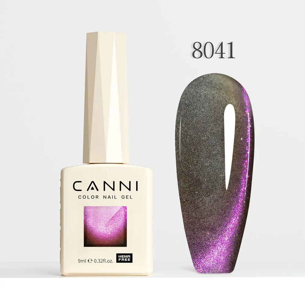 CANNI TPO/HEMA FREE Cat Eye Gel Nail Polish 9ml 48 Colors High Gloss UV-Removable Nail Art for Salon & DIY Manicure