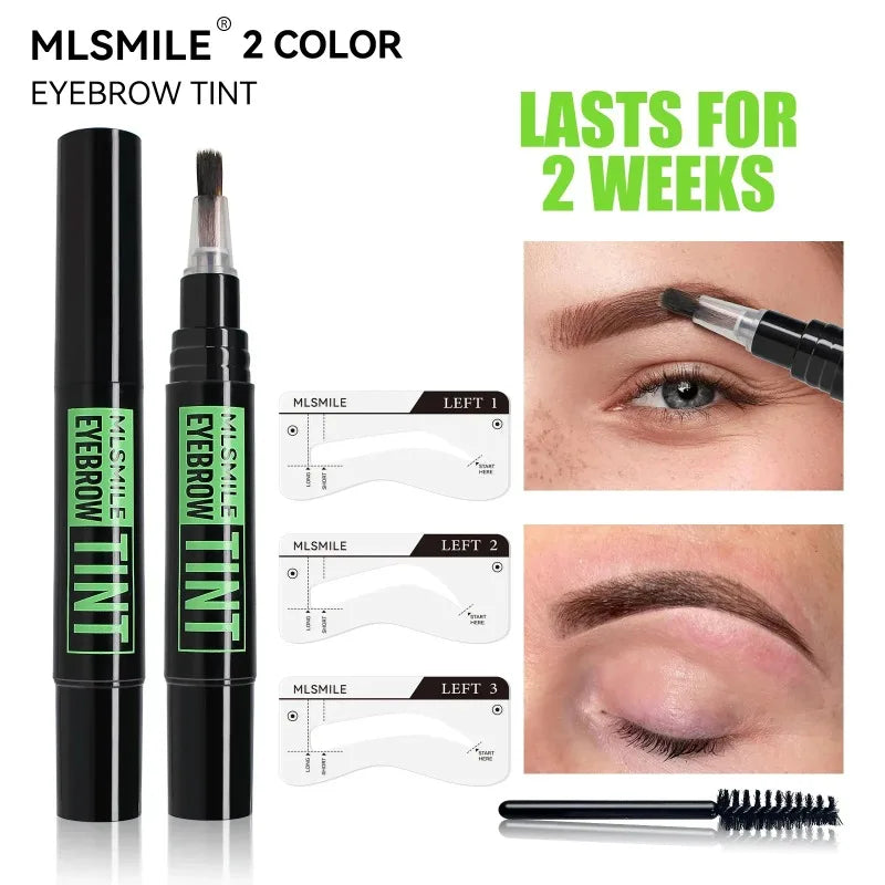 Liquid Eyebrow Dye Tint Brush Pencil Rotating Long Lasting Coloring Lasts 2 Weeks Waterproof Makeup Eye Brow Tattoo Stencil Kits