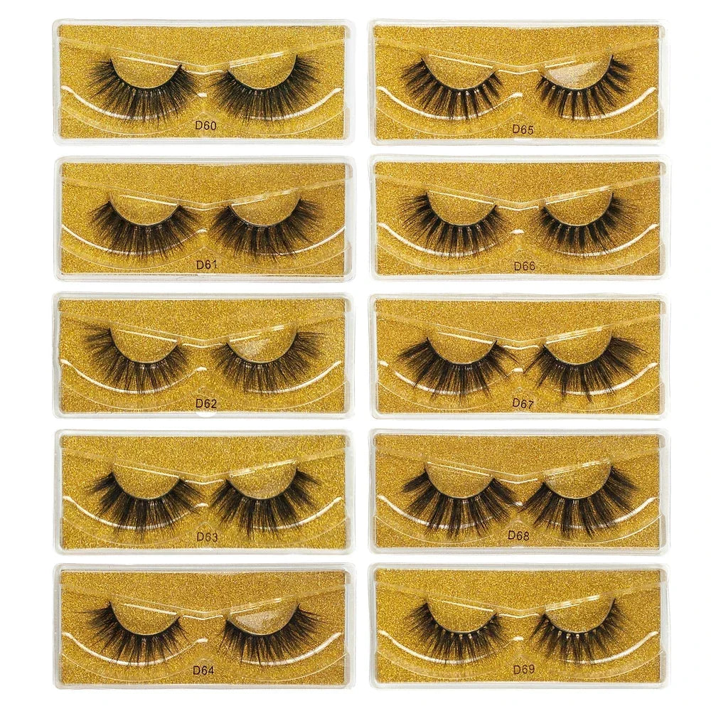 Mink Eyelashes 10 Pairs 3D Mink Lashes Natural False Eyelashes Pack Makeup Fake Eyelashes Bulk