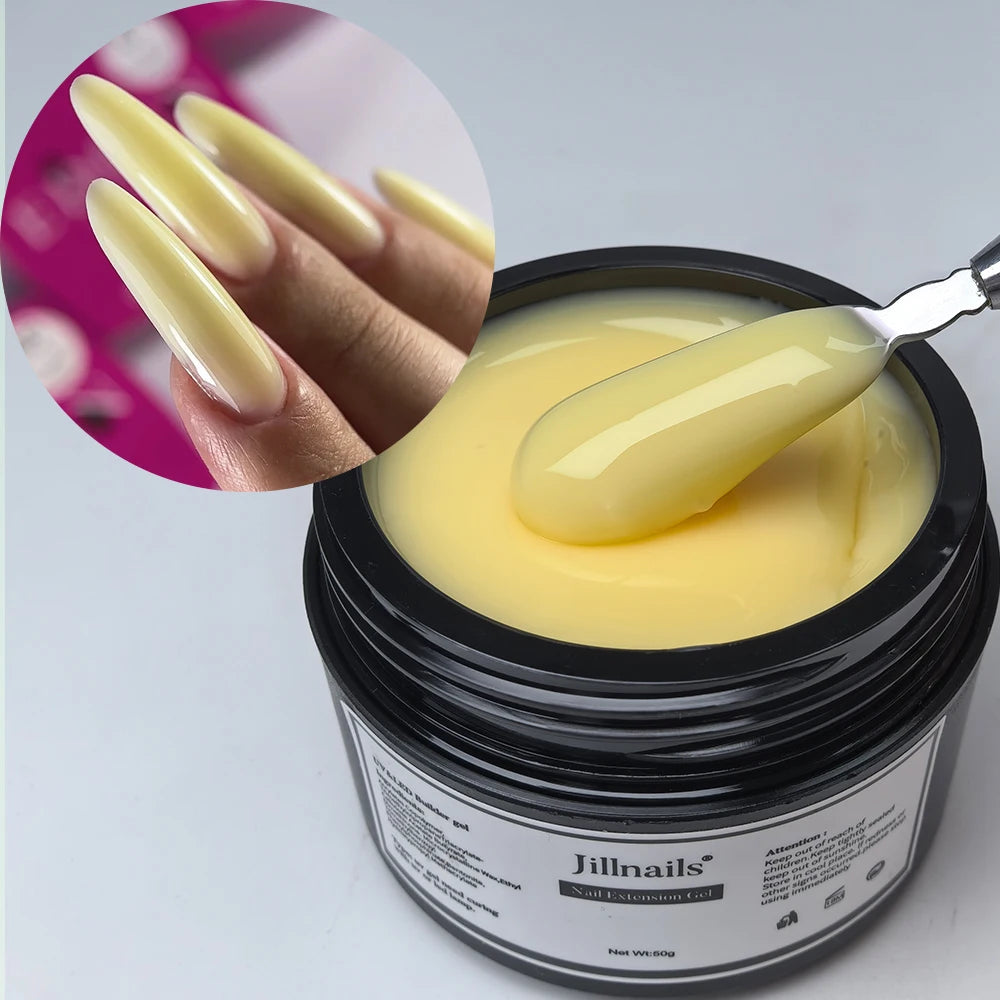 Jillnails Hema TPO Free Natural Yellow Nude Builder Nail Gel 100g/50g 100ml for Nail Extension Sculpting