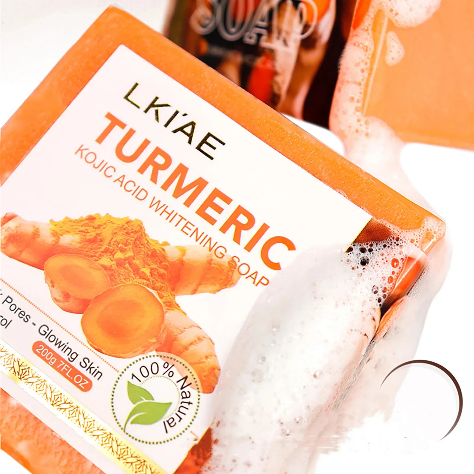 Natural Turmeric Whitening Body Wash, Deeply Clean Skin, Remove Dark Spot, Pimple, Acne, Smooth Skin, For Face & Body Soap Bar