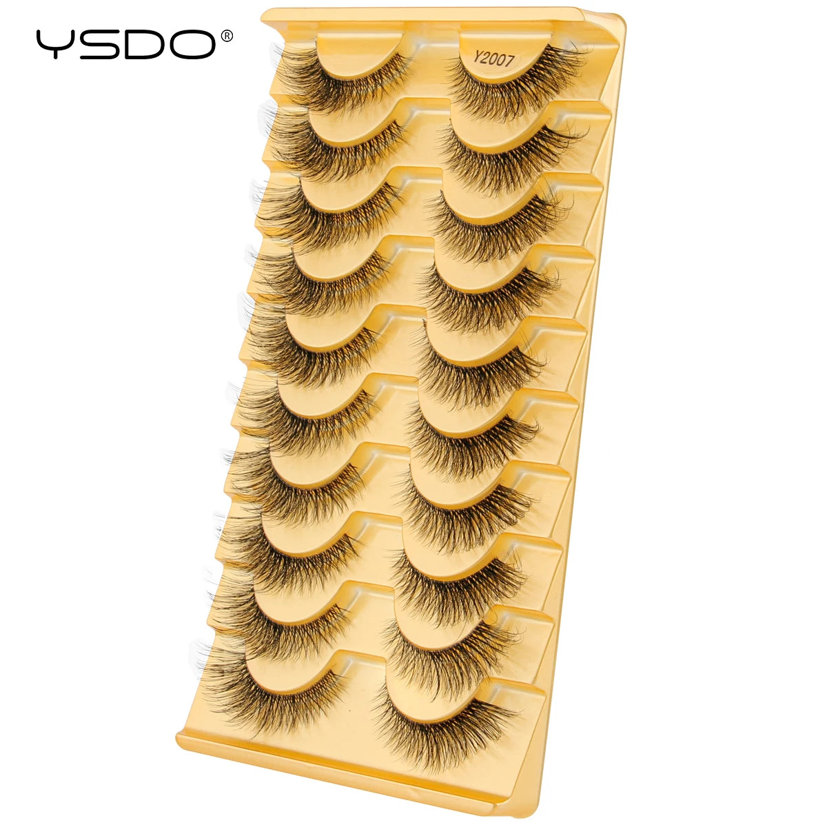 YSDO False Lashes 5/10 Pairs Half Lashes Natural Long Cat Eye Lashes 3D Mink Eyelashes Full Strip Lashes Extension Makeup Tools