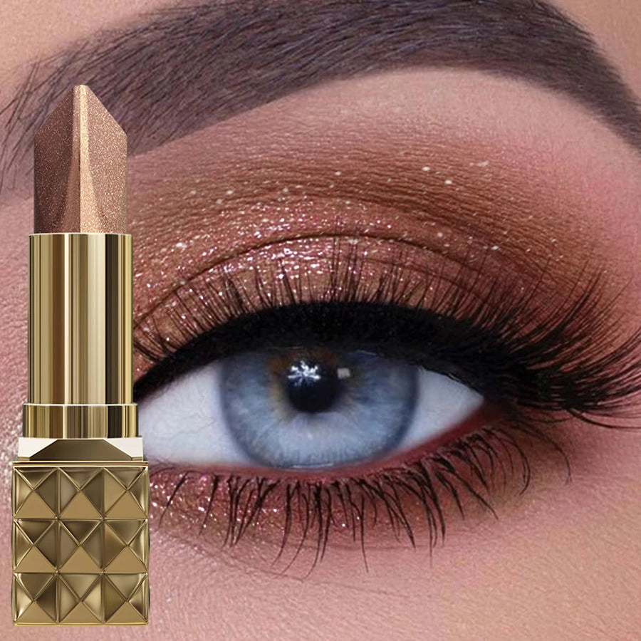 Two-tone Color Pearlescent Brown Eyeshadow 2 in 1 Pencil Stick Shimmer Eye Shadow Pen Korean Makeup Long Lasting Cosmetic Gifts