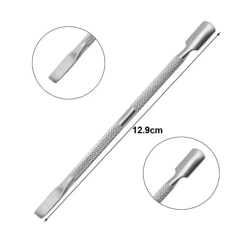 Double-ended Stainless Steel Cuticle Pusher Dead Skin Push Remover For Pedicure Manicure Nail Art Cleaner Care Tool Factory Sale