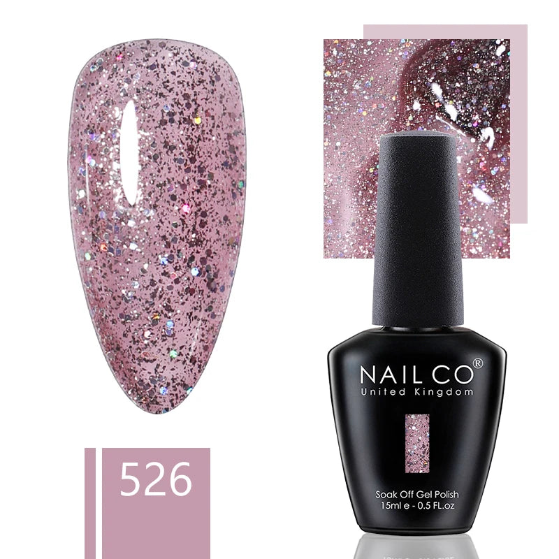 NAILCO 15ml Dark Gel Nail Polish Semi-permanent Varnish Hybrid UV Nails Art Glitter Colors Gel Polish Manicure Enamels For Nails