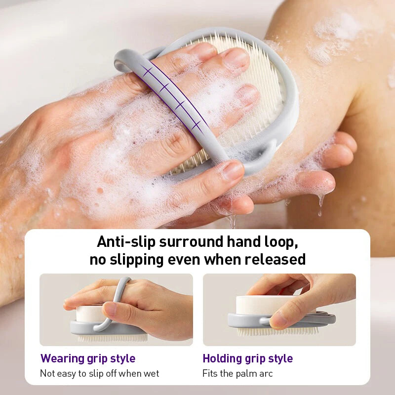 Philips Avent Baby Washing Massage Dual-purpose Brush Mist Gray Soft Silicone Bath Brush for 0-12 Years Kids