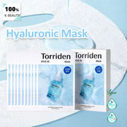 Torriden DIVE-IN Hyaluronic Acid Facial Sheet Masks 10pcs,Thin & Skin-Conforming,Intense Hydration,K-Beauty,Korean Makeup