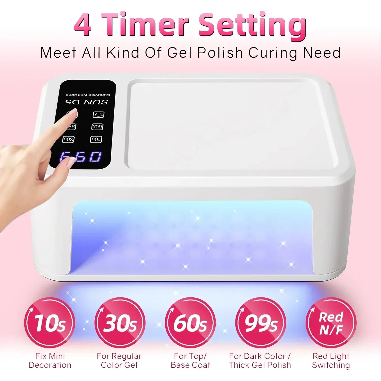 480W Big Space UV LED Nail Lamp For Manicure Lamp Drying Gel Nail Polish 140LEDS Nail Dryer With LCD Screens Salon Tools