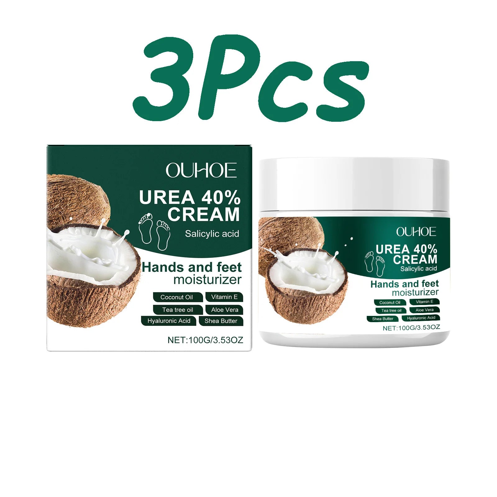 Urea 40% Cream Salicylic Acid Hand Foot Cream for Cracked Heels & Dry Skin Moisturizing Hydrating Callus Remover Smooth Skin