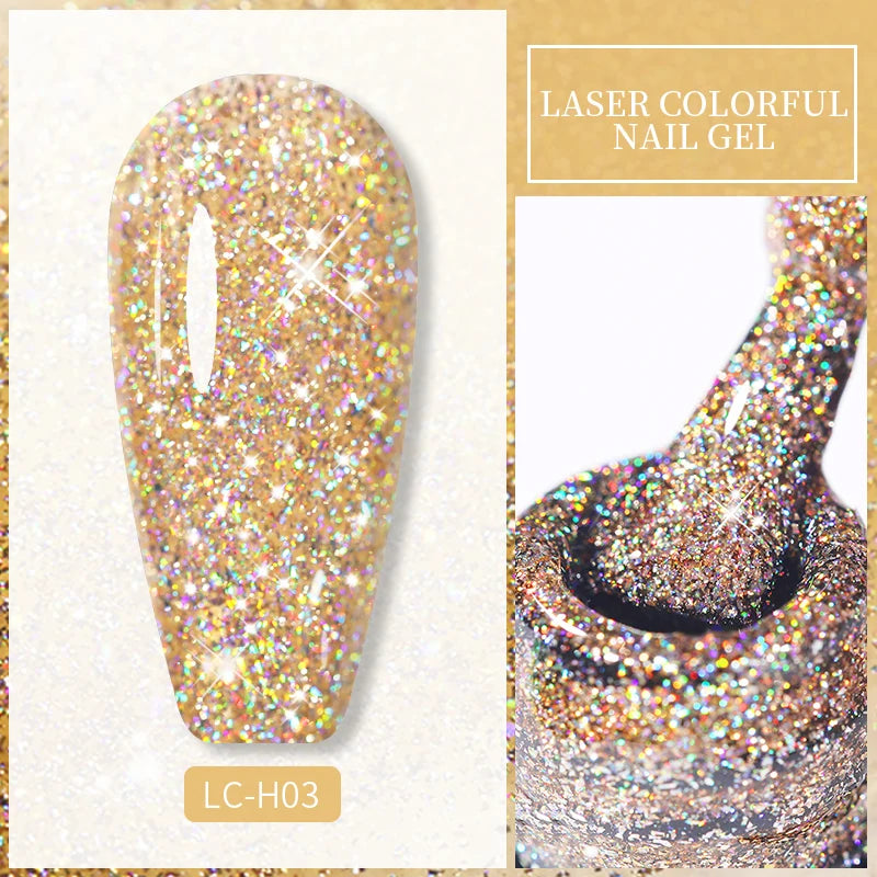 LILYCUTE Silver Glitter Gel Nail Polish Colorful Shining Sequins Semi Permanent Soak Off Need Base Top Coat Nail Art Gel Varnish