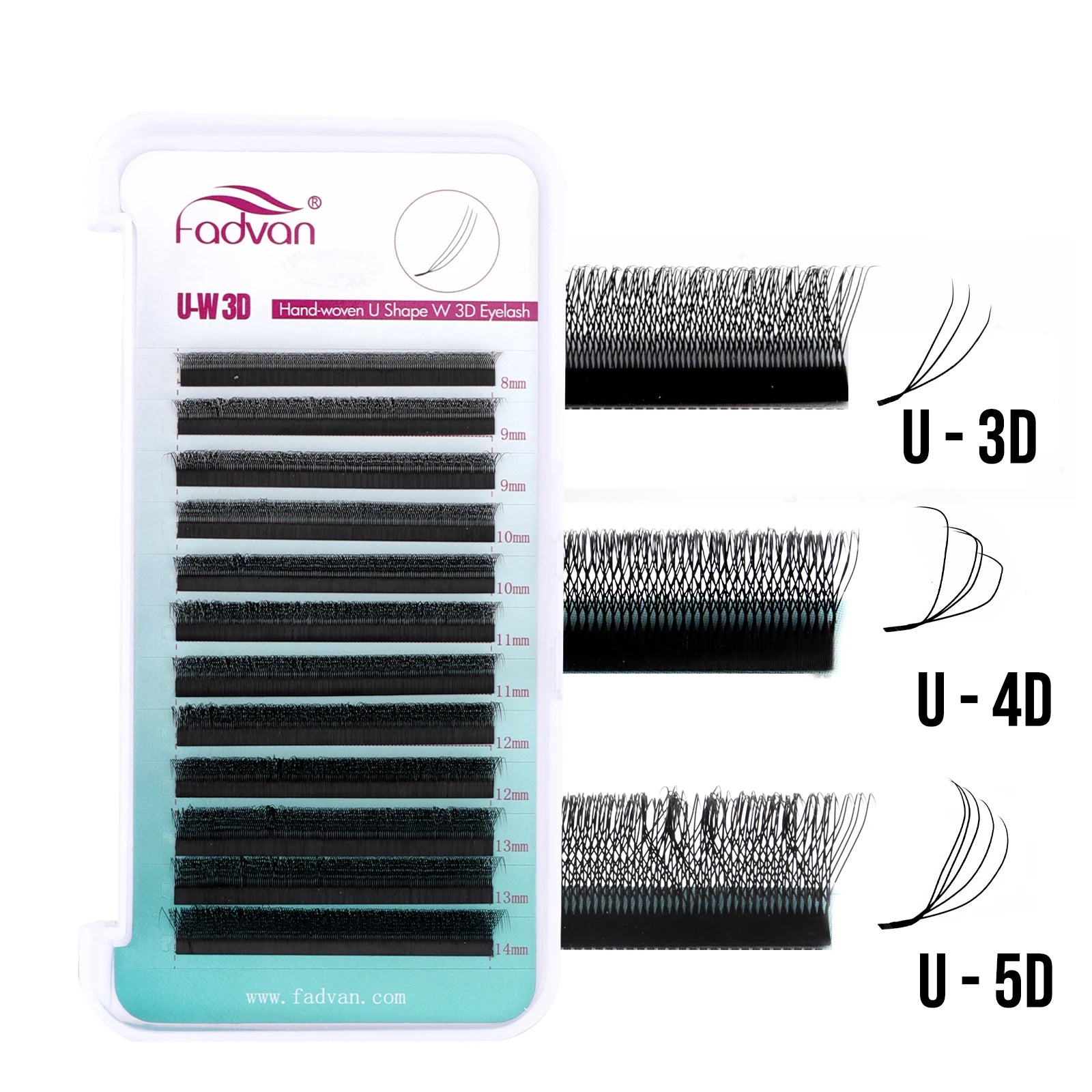 FADVAN U Shape 3D/4D/5D/YY Eyelashes Extension Light Soft Waterproof Fake Lashes Premade Volume Natural Wispy False Lash