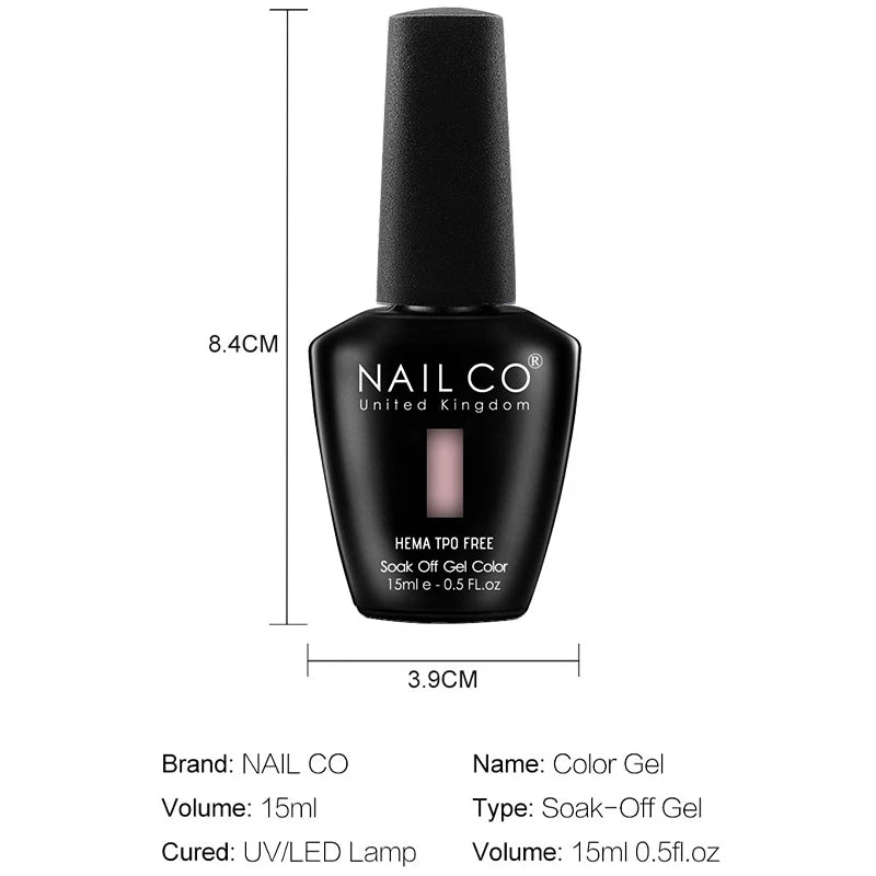 NailCO Pink Colors HEMA FREE Gel Nail Polish Nail Art Vernis Semi Permanent UV Lamp Gel Manicure for Nails Supplies Gel Polish