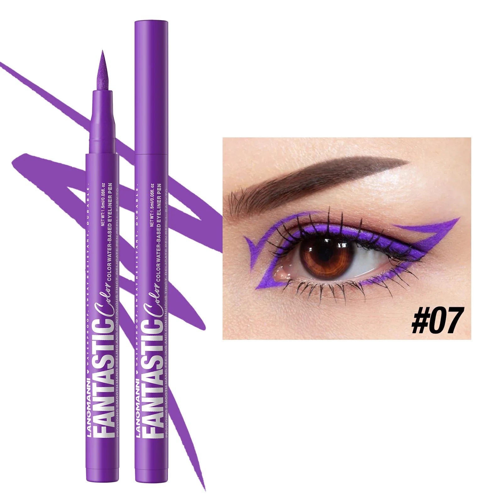 Matte Dark Purple Red Eye Liner Makeup White Liquid Eyeliner Quick-Drying Waterproof Eyeliner Pencil Long-Lasting 12 Color Eyes