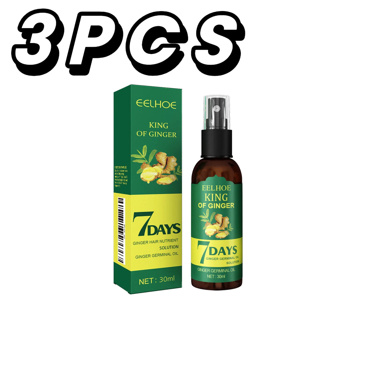 Ginger Oil Hair Booster Serum Spray Nourish Scalp Hair Follicles Refresh Control Oil Strengthen Hair Roots Nutrient Solution