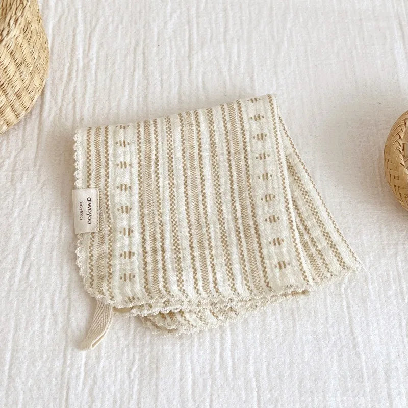 Korean Baby Wiping Face Towel Pure Cotton Floral Yarn Square Saliva Towels Infant Soft Handkerchief Newborn Kids Hand Washcloth