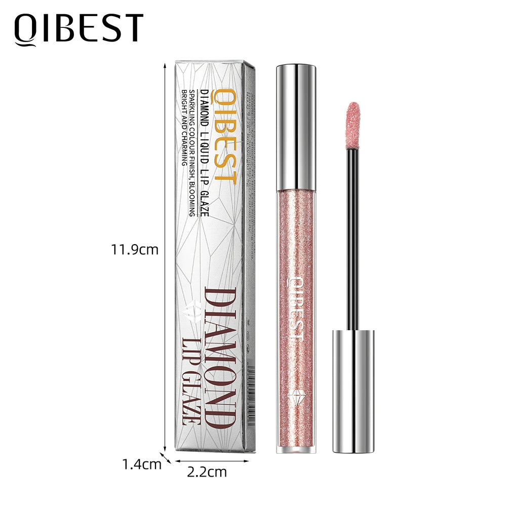 Diamond Glitter Liquid Lipstick Waterproof Long Lasting Pearl Shiny Lip Gloss Metal Charming Lip Glaze Tint Makeup For Women