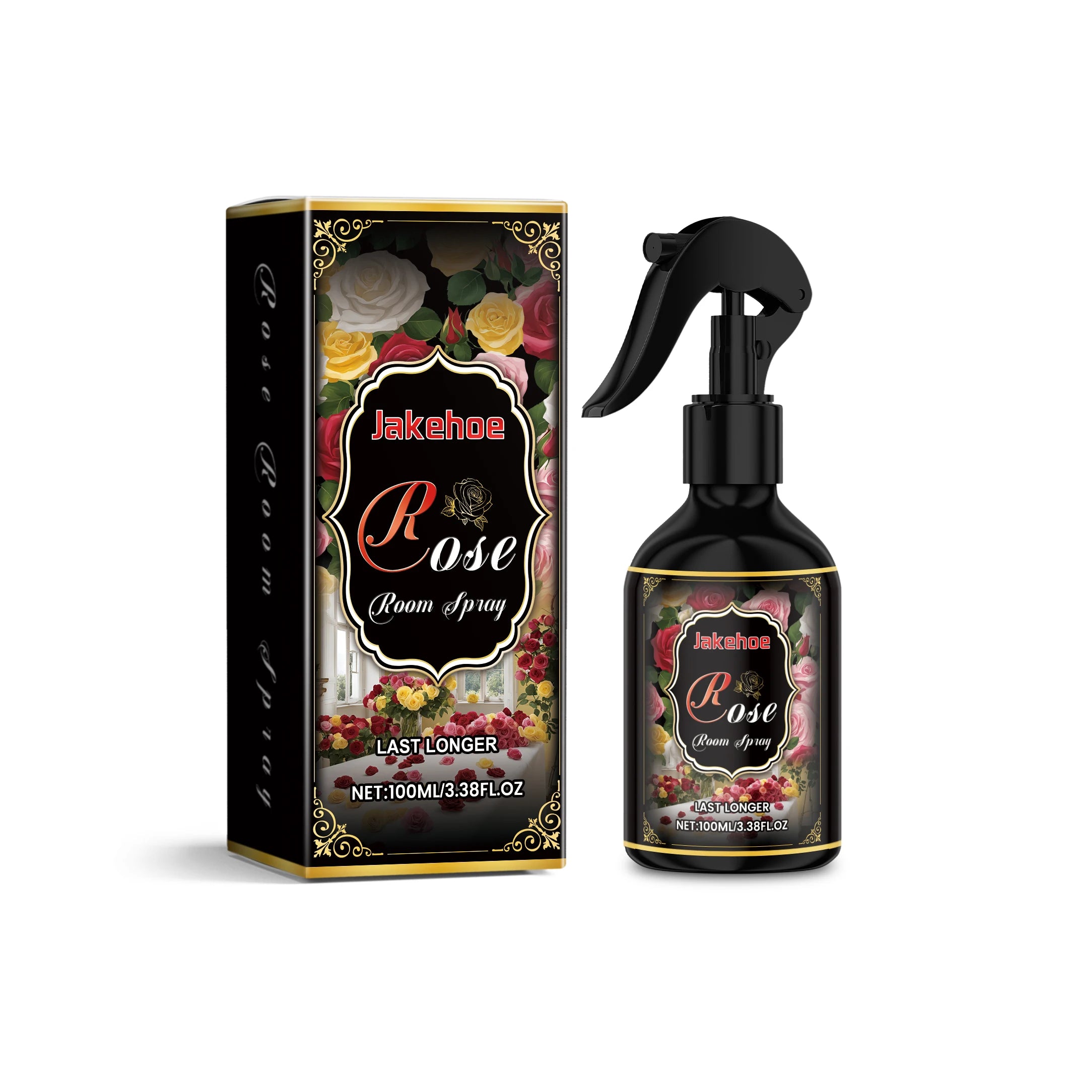 100ml Rose Scented Room Spray Long Lasting Air Freshener Natural Fragrance for Bedroom Bathroom Office Instant Odor Eliminator