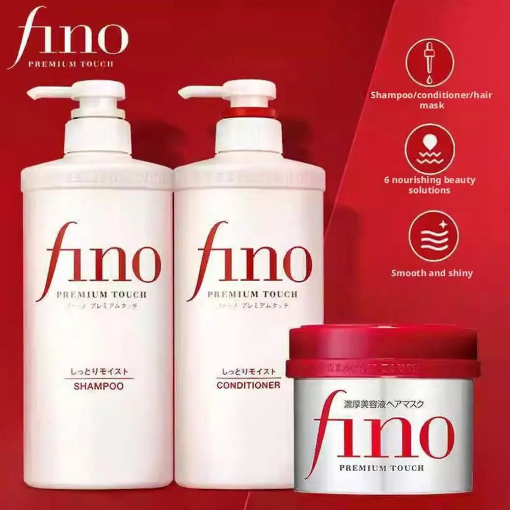 Fino Shampoo Conditioner 550ml Oil Control Volumizing Smooth Hair Mask Repair Dry Damaged Hair Moisturizing Nourishing Treatment