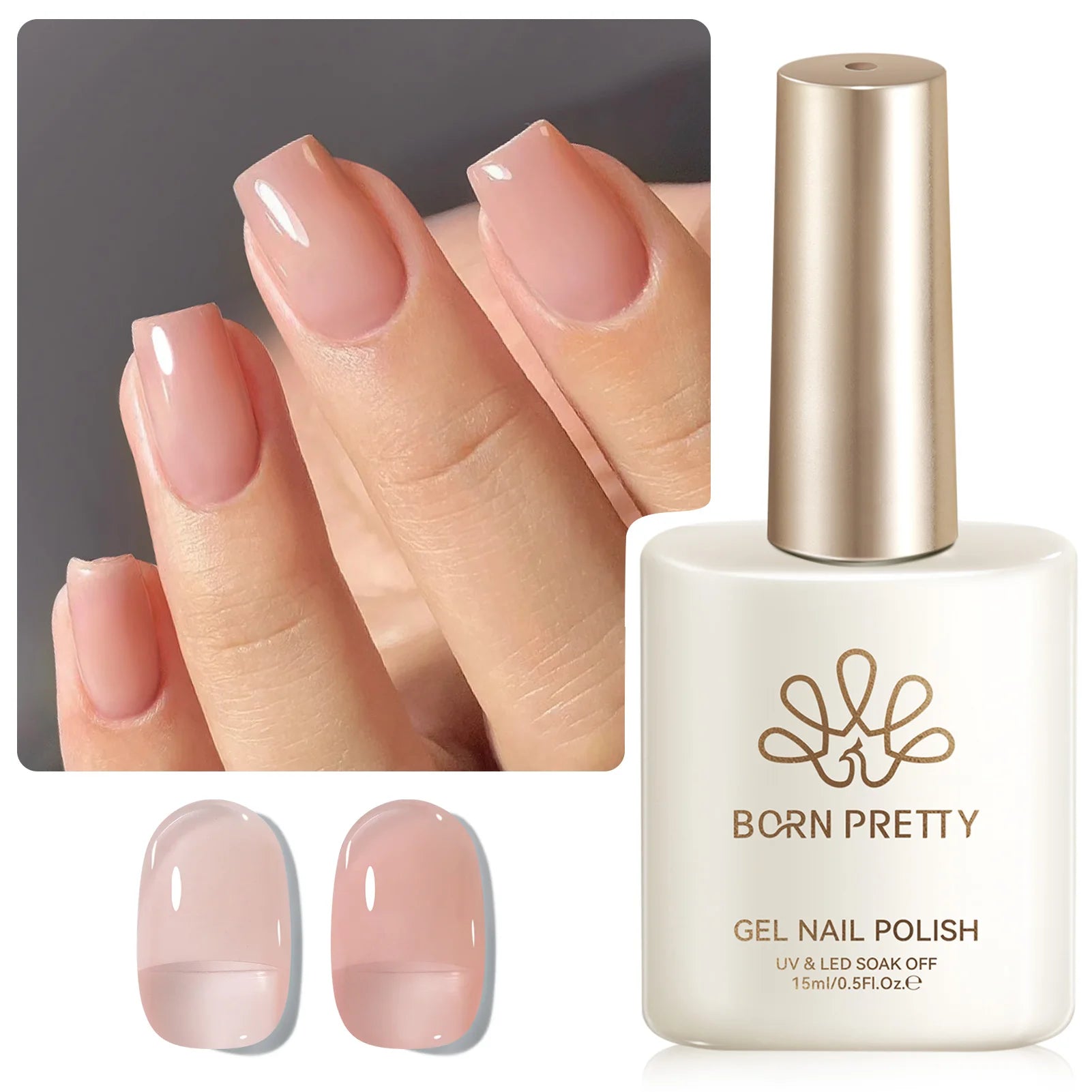 BORN PRETTY 15ML Pearl White Pearl Shell Thread Gel Nail Polish Shiny Glitter Varnis Semi Permanent For Soak Off Gel Nail Art