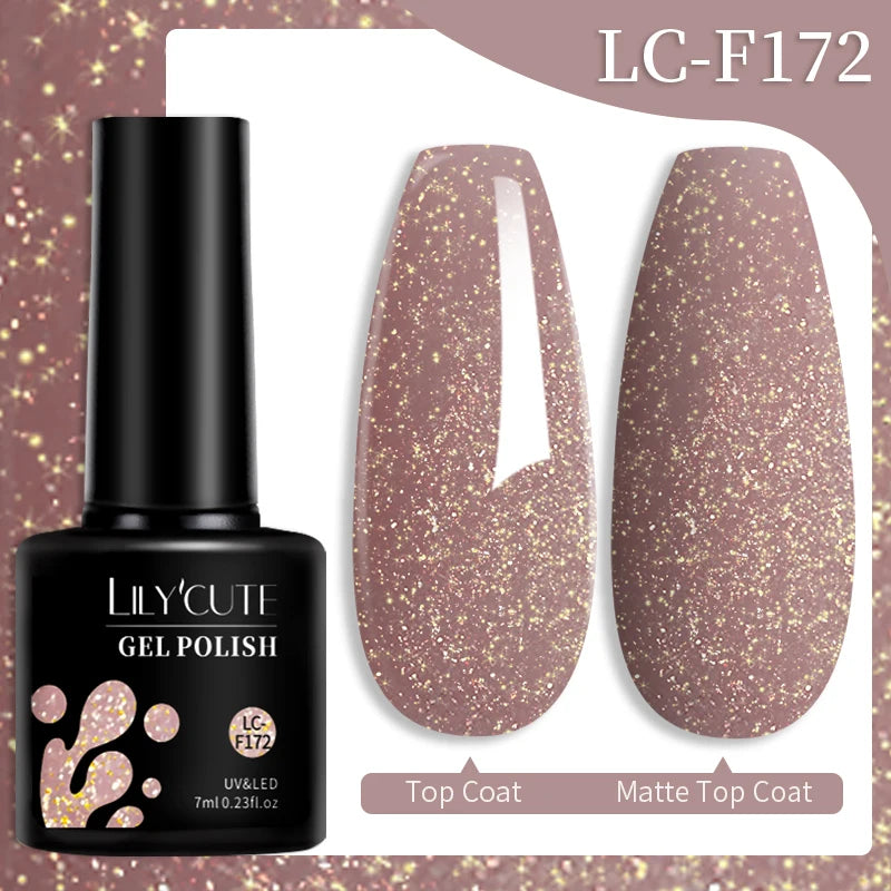 LILYCUTE 7ML Ocean Blue Cat Magnetic Gel Nail Polish Sparkling Glimmer Gel Polish Semi Permanent UV Magnet Gel Varnish Nail Art