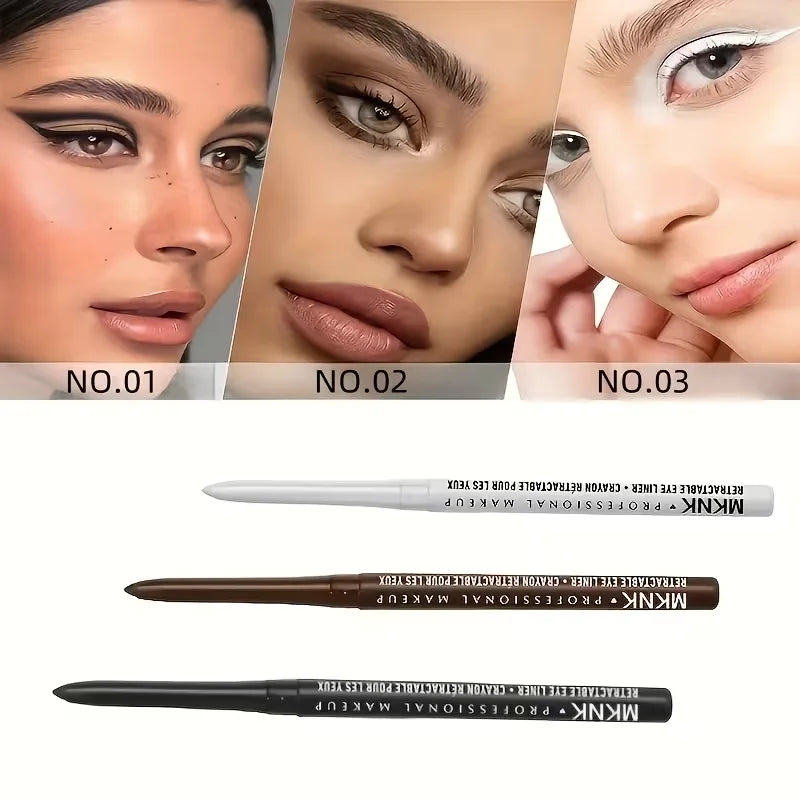 Auto Rotating Eyeliner Gel Pencil &Lip Liner,Easy to Color High Pigment Eye Makeup Pen,Waterproof Long Smudge Resistant Cosmetic