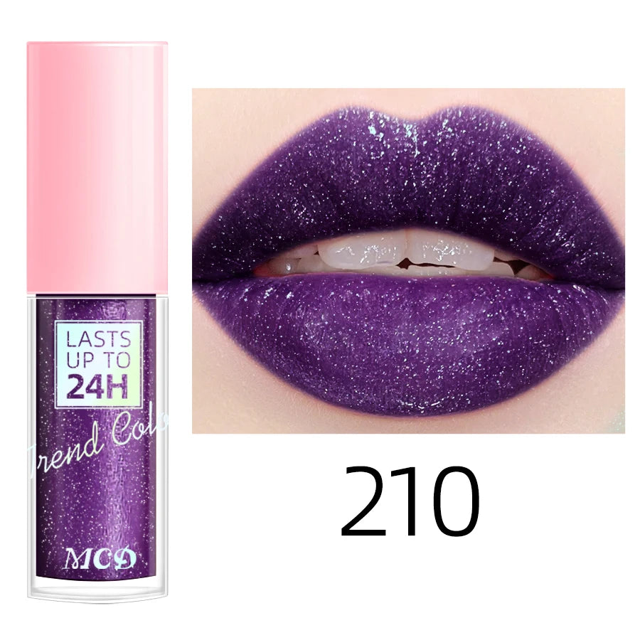 18 Colors Glitter 1pcs Lip Glaze Long Lasting Lip Gloss Waterproof Liquid Lipstick Makeup Lip Oil Lip Tint Moisturizing Lip Balm