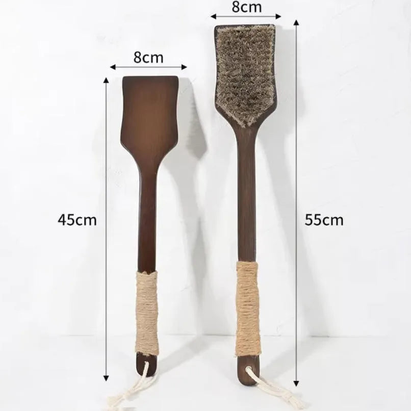 55cm/45cm Back Scrubber for Shower with Curved Long Handle,Wet&Dry Brushing Body Brush,Back Scrubber Bath Tool for Men & Women